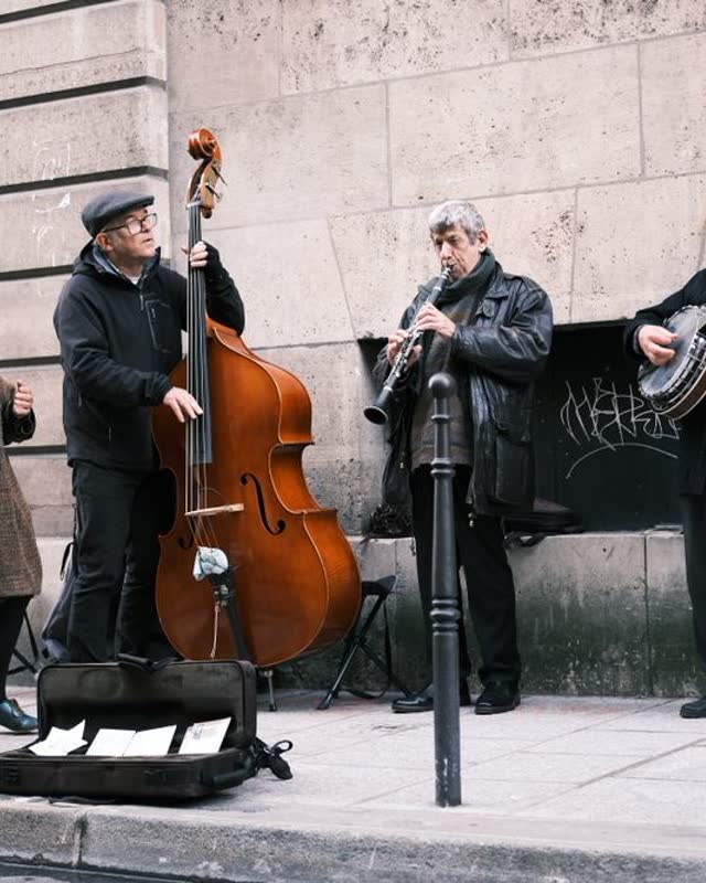 A street band playing