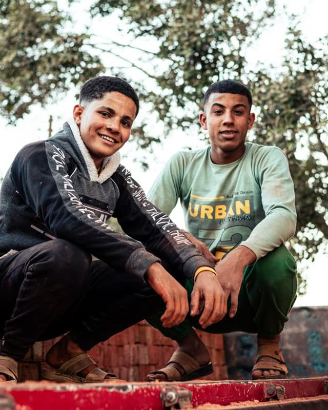 Two friends hanging out in Cairo
